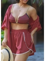 SAÍDA DE PRAIA KIMONO COM SHORT MARSALA COLEÇÃO TRANCOSO 8148 - 3