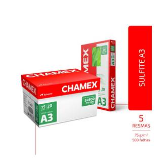PAPEL CHAMEX 75G 500FLS - A3 - CX 5 - CHAMEX