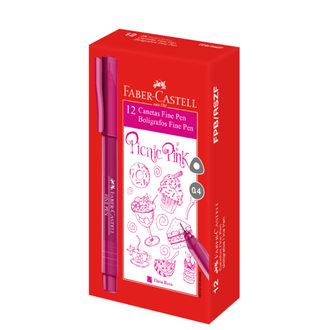 CANETA FINE PEN 0,4MM - COLORS - ROSA - CX 12 - FABER
