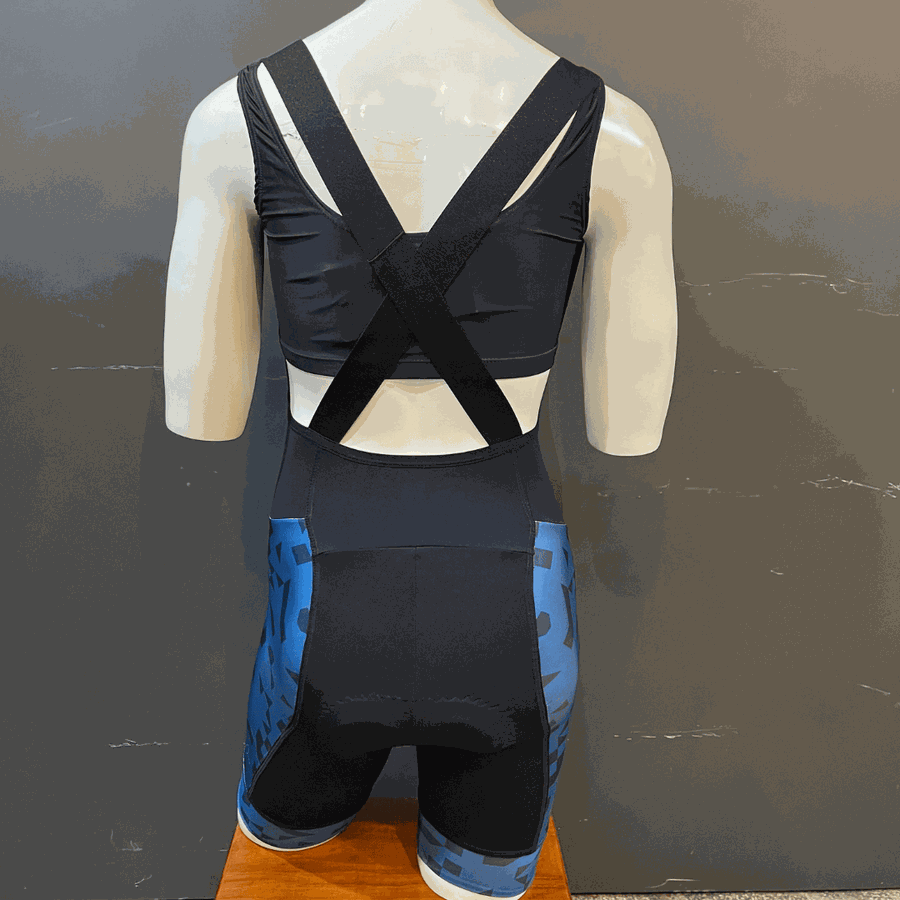 Bretelle All Over Feminino Preto e Azul