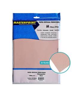 PAPEL PEROLIZADO A4 180G 20FL 302070052 - CHAMP ROSE - UN - MASTERPRINT