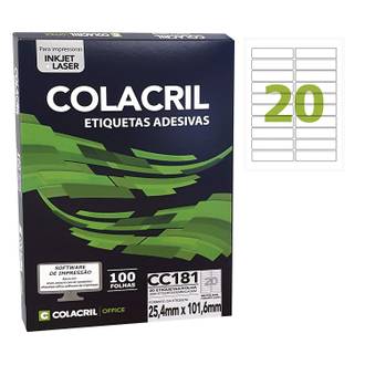 ETIQ INKJET/LASER CARTA 100FL CC181 - 25X101 - UN - COLACRIL