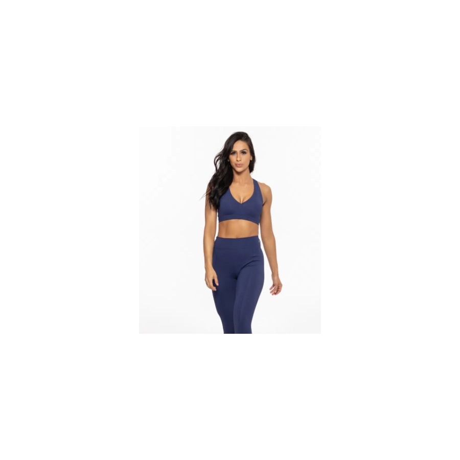 Top Roma Nadador Feminino Azul Marinho