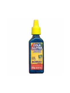 COLA COLORIDA C/GLITER 23G - AZUL - UN - ACRILEX
