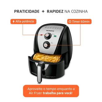FRITADEIRA AIR FRYER 6L AFN-60-BI 220V - PRETO/INOX - UN - MONDIAL