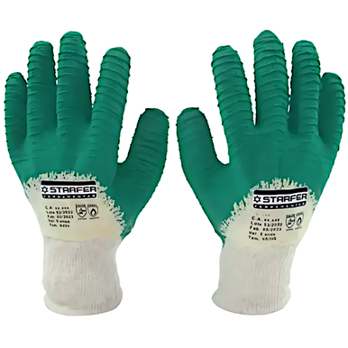 LUVA DE MALHA TRICOTADA LATEX PARCIAL VERDE TAMANHO G STARFER