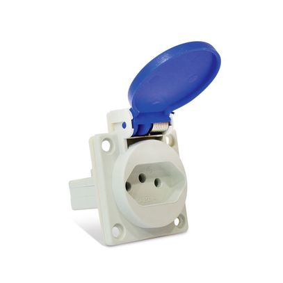 TOMADA TAMPA QUASAR 2P+T 20A 250V NBR14136 AZ S8641 STECK