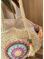 BOLSA DE PRAIA CROCHÊ MANDALA COLORIDA - 2