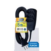 EXTENSAO DANEVA SORT PP 3P NBR 05m 0,75mm PRETA