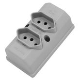 TOMADA BARRA NBR 3P 10A(2x)DUPLA CINZA INTERNEED