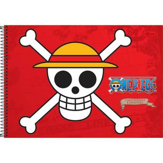 CADERNO DESENHO CAPA DURA 80FLS - ESPIRAL - ONE PIECE - PCT 4 - TILIBRA
