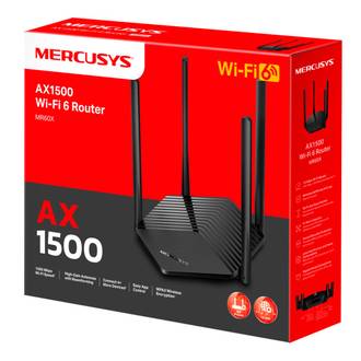 ROTEADOR WIFI 6 AX1500 MR60X GIGA - PRETO - UN - MERCUSYS