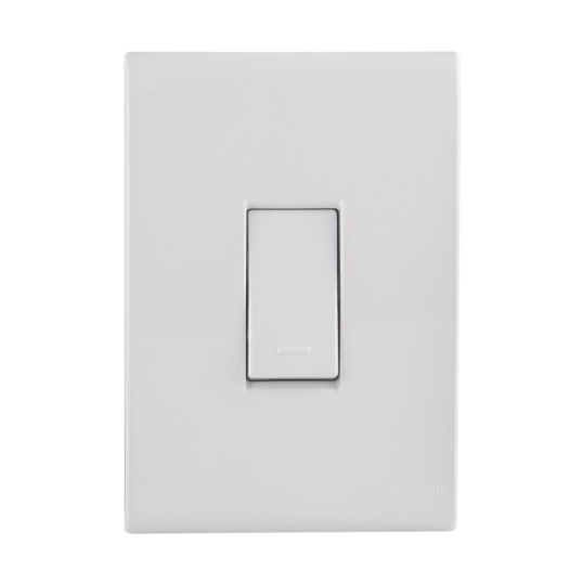 Conjunto 4x2 com 1 Interruptor Simples Tramontina Liz 10 A 250 V Branco BRANCO