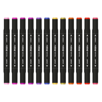 CANETA MARCADOR P/ COLORIR PONTA DUPLA 10629 - 24 CORES - UN - LEO ARTE
