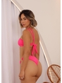 BIQUÍNI TOP ARGOLA CALCINHA TRADICIONAL ROSA NEON COLEÇÃO NEON - 2