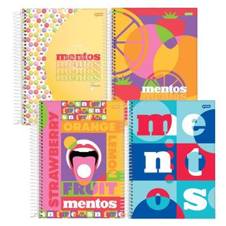 CADERNO UNIV CAPA DURA 1X1 80FLS - MENTOS - UN - JANDAIA