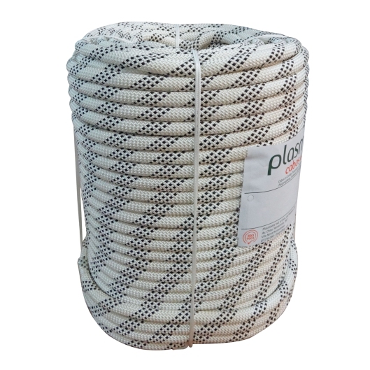 CORDA SEMI ESTÁTICA P48F 10MM TIPO A (O METRO) PLASMÓDIA BRANCO/PRETO