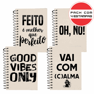 CADERNETA 1/8 FRASES 80FLS - ESPIRAL - UN - KIT