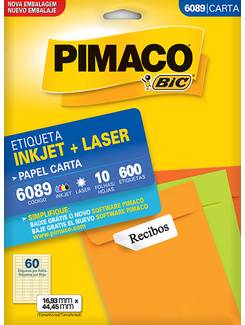 ETIQ INKJET/LASER CARTA 10FL 6089 - 16X44 - UN - PIMACO