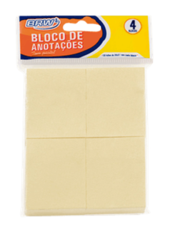 BLOCO ANOTACOES SMART NOTES 400F - 38X51 C/4 BA3801 - AMARELO PASTEL - UN - BRW