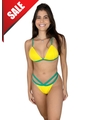 BIQUÍNI TRADICIONAL REGULADOR CALCINHA FITA DUPLA AMARELO COM VERDE - 1