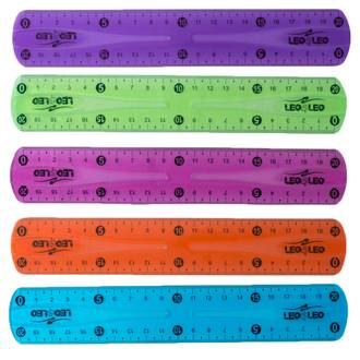 REGUA FLEXIVEL COLORIDA 20CM 4567 - CX 25 - LEO E LEO