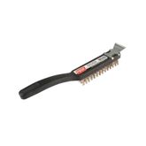 ESCOVA ACO PLAST C/CABO C/RASPADOR 4 FILAS MAX MET