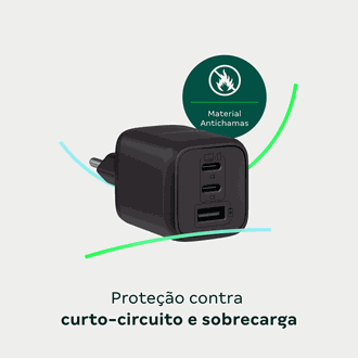 CARREGADOR TOMADA 3 USB EC21 POWER 65W - PRETO - UN - INTELBRAS