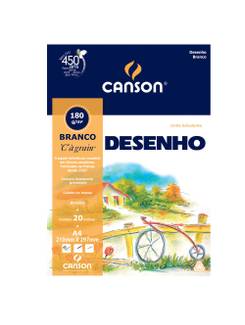 BLOCO DESENHO 180G A4 20FL - BRANCO - PCT 10 - CANSON