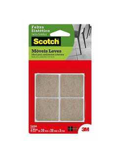 FELTRO MARROM QUADRADO GRANDE 38X4 C/4 - HB004262653 - UN - 3M