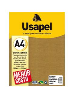 PAPEL KRAFT 120G 50FLS A4 NATURAL - 25067 - UN - USAPEL