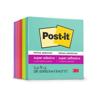 POST IT BLOCO ADESIVO 450F - 76X76 - C/5 SUPERNOVA - UN - 3M