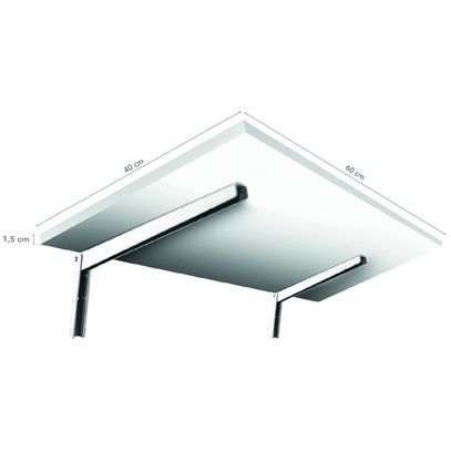 MESA DOBRAVEL BRANCA C/SUP 40cmx60cm PRAT-K