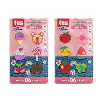 CARTELA PINS HOLIC PICKY C/6 - 912817 - DPL 24 - TRIS