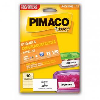 ETIQUETA P/CONGELADOR/FREEZER A5 12 FL - 34X65 - UN - PIMACO