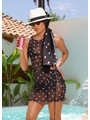 SAÍDA DE PRAIA DRESS FRANZIDO LATERAL NO TULE PRETA COLEÇÃO PÉTIT POÁ - 1