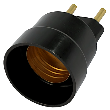 SOQUETE BIPOLAR PRETO COM PINO MACIÇO 250 V 150 W ILUMI