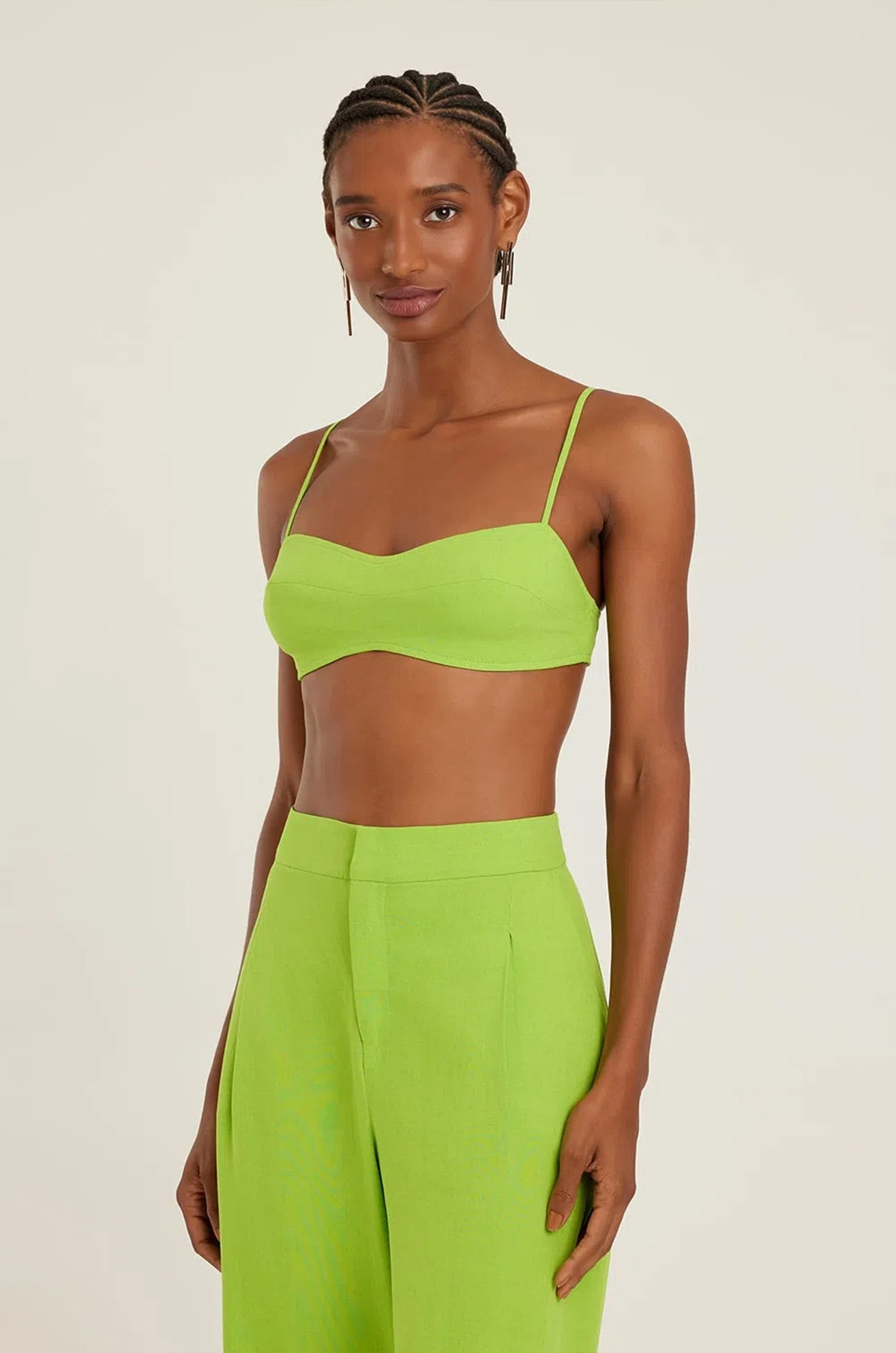 Top alça elástico costas lime