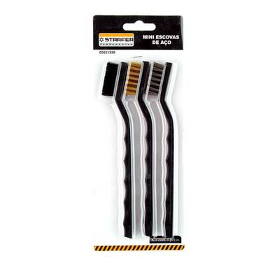 JOGO DE ESCOVAS AÇO MINI STARFER 3 PEÇAS REF. 05031559