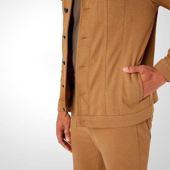 JAQUETA MASCULINA MOLETOM 247 CARAMELO OFICINA