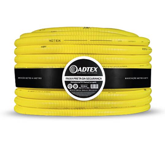 ELETRODUTO CORRUGADO PVC AMARELO ADTEX 32 MM ROLO 25 M