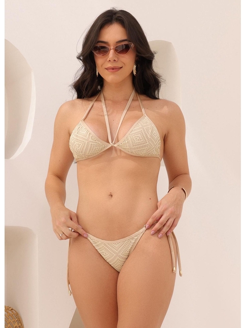 BIQUÍNI TOP AMARRAÇÃO FRONTAL CALCINHA DE AMARRAR NUDE COLEÇÃO LUAL