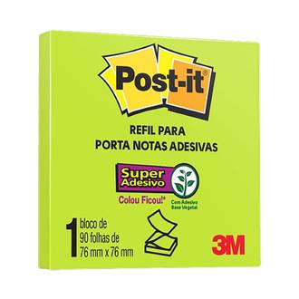 POST IT REFIL ADESIVO 90F - 76X76 - LIMAO - UN - 3M