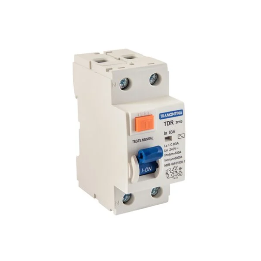 DISJUNTOR TDR-2P 63 AC 1P+N 63A 30MA 6KA