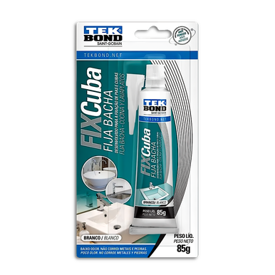 SILICONE FIXA CUBA BRANCO TEKBOND 85g