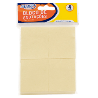 BLOCO ANOTACOES SMART NOTES 400F - 38X51 C/4 BA3801 - AMARELO PASTEL - UN - BRW