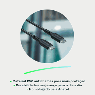 CABO USB C - USB TIPO C PVC 2M 240W - EUCC 20PP - PRETO - UN - INTELBRAS