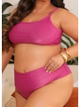 BIQUÍNI TOP NULA MANGA CALCINHA ALTA ROSA COLEÇÃO BEACH CURVE - 3