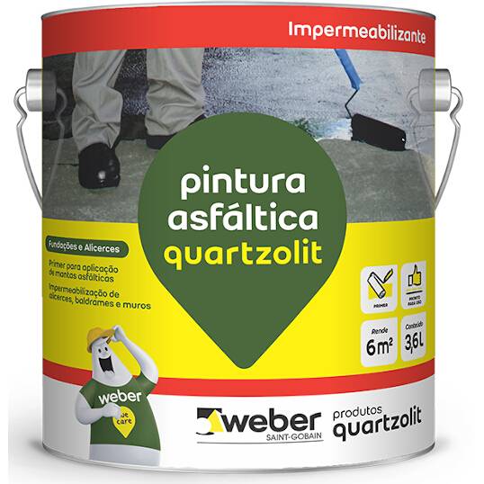 PINTURA ASFÁLTICA QUARTZOLIT ACQUA 3.6 L