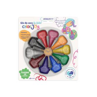 GIZ DE CERA ENCAIXA NO DEDO COLOR JOY 10 CORES - 10225 - CX 12 - LEO E LEO